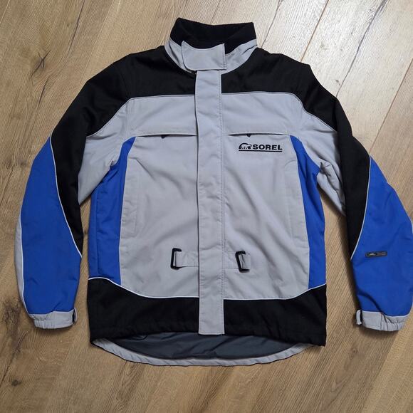 Sorel Alpha Trac Parka Waterproof Insulated Coat  Asphalt Blue Ski Snow EUC M - Picture 3 of 16